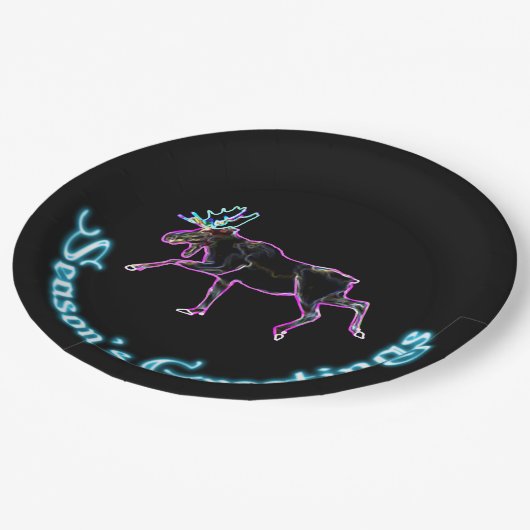 シーズンの挨拶 – 電動ムース ペーパープレート (アングル)