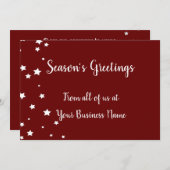 シーズンの挨拶（非宗教赤の白いカード） シーズンカード (正面/裏面)
