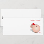 シーズンの挨拶(食べ物)豚の漫画。 シーズンカード (正面/裏面)