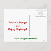 シーズンの挨拶(食べ物)豚の漫画。 シーズンポストカード (裏面)