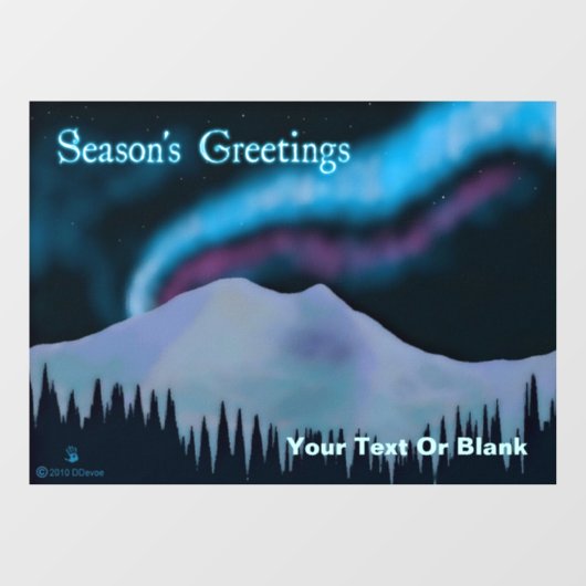 シーズンの挨拶 – Blue Aurora ウィンドウサイン (シート)