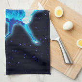 シーズンの挨拶 – Blue Caribou （トナカイ） キッチンタオル (四つ折り)