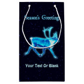 シーズンの挨拶 – Blue Caribou （トナカイ） スモールペーパーバッグ (裏面)