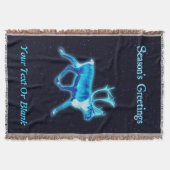 シーズンの挨拶 – Blue Caribou （トナカイ） スローブランケット (正面)