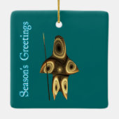 シーズンの挨拶 – Fractal Inuit Hunter セラミックオーナメント (裏面)