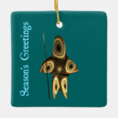 シーズンの挨拶 – Fractal Inuit Hunter セラミックオーナメント (正面)