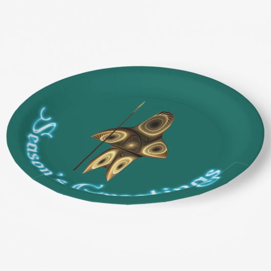 シーズンの挨拶 – Fractal Inuit Hunter ペーパープレート (アングル)