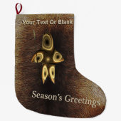シーズンの挨拶 – Fractal Inuit Hunter ラージクリスマスストッキング (正面)