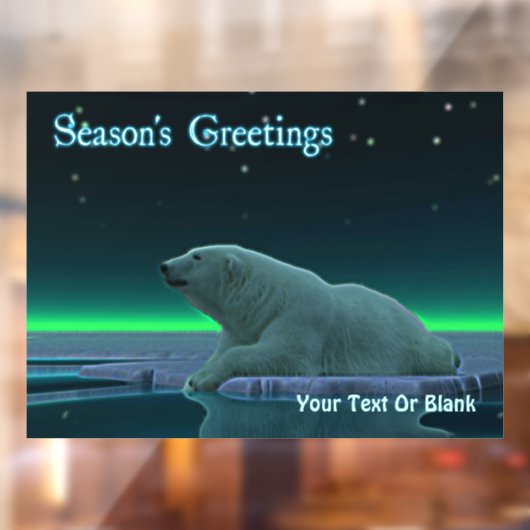 シーズンの挨拶 – Ice Edge Polar Bear ウィンドウサイン (シート2)