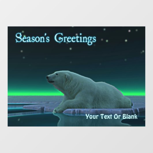 シーズンの挨拶 – Ice Edge Polar Bear ウィンドウサイン (シート)