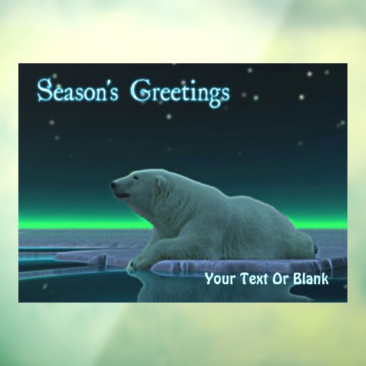 シーズンの挨拶 – Ice Edge Polar Bear ウィンドウサイン (シート3)
