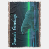 シーズンの挨拶 – Ice Edge Polar Bear スローブランケット (正面縦)