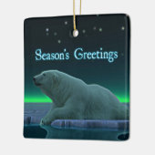 シーズンの挨拶 – Ice Edge Polar Bear セラミックオーナメント (左)