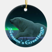 シーズンの挨拶 – Ice Edge Polar Bear セラミックオーナメント (正面)