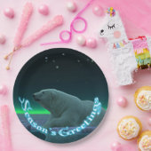 シーズンの挨拶 – Ice Edge Polar Bear ペーパープレート (パーティー)