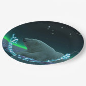 シーズンの挨拶 – Ice Edge Polar Bear ペーパープレート (アングル)