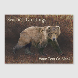 シーズンの挨拶 – Kodiak Bear On Caribou Fur