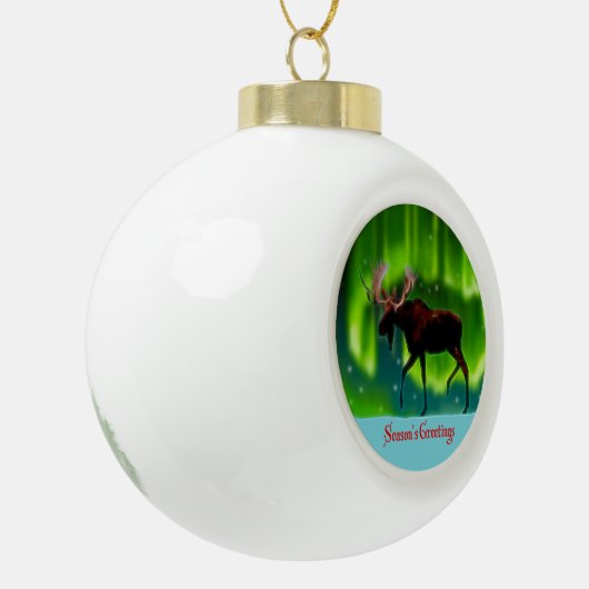 シーズンの挨拶 – Northern Lightsムース セラミックボールオーナメント (左)