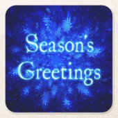 シーズンの挨拶 – Snowburst スクエアペーパーコースター (正面)