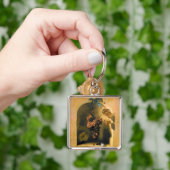 シーズンの果物、繁栄ぶどう、ブルーボウ素朴 キーホルダー (手)