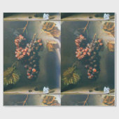 シーズンの果物、繁栄赤ブドウ、蝶 ラッピングペーパー (フラット)