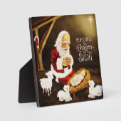 「シーズンの理由」ベビーイエスとサンタ フォトプラーク (正面)