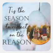 シーズンの理由、出生オーナメント スクエアシール (正面)