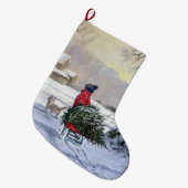 シーズンの終わり – ツリータイム ラージクリスマスストッキング (正面 (吊り時))