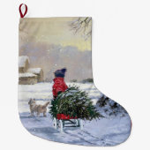シーズンの終わり – ツリータイム ラージクリスマスストッキング (正面)
