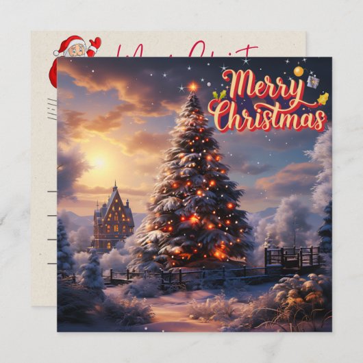 シーズンの輝くクリスマスカード ノートカード (正面/裏面)