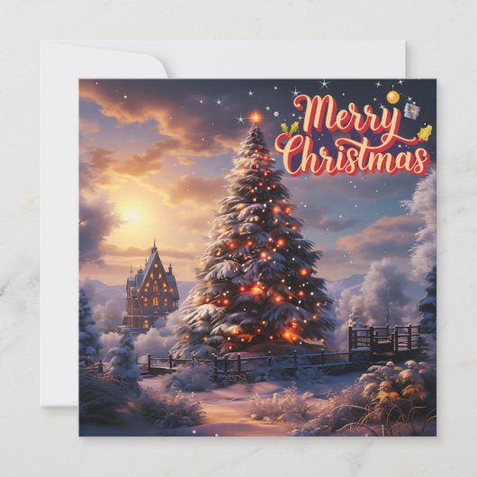 シーズンの輝くクリスマスカード ノートカード (正面)