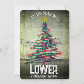 シーズンは期待を低くする失礼なクリスマス シーズンカード (正面)
