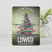 シーズンは期待を低くする失礼なクリスマス シーズンカード (スタンド正面)