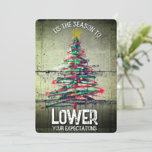 シーズンは期待を低くする失礼なクリスマス シーズンカード (スタンド正面)