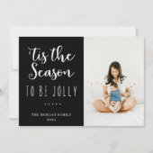 シーズンは黒いすてき休日のグリーティングフォト シーズンカード (正面)