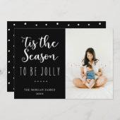 シーズンは黒いすてき休日のグリーティングフォト シーズンカード (正面/裏面)