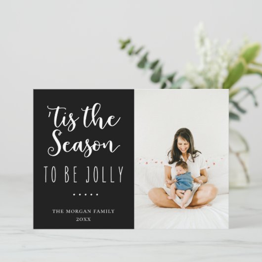 シーズンは黒いすてき休日のグリーティングフォト シーズンカード (スタンド正面)