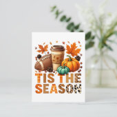 シーズンはHerbstzeit mit Football und Kaffee ポストカード (スタンド正面)