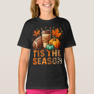 シーズンはHerbstzeit mit Football und Kaffee Tシャツ