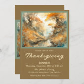 シーズンを変える感謝祭のディナー 招待状 (正面/裏面)