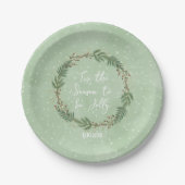 シーズンウォーターカラーリースクリスマスプレート ペーパープレート (正面)