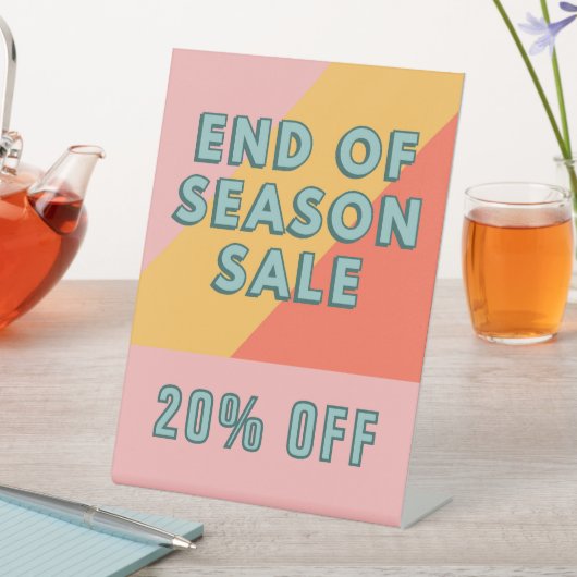 シーズンエンドセールサイン 20%オフ テーブルクロス 台座サイン (インサイチュ)