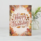 シーズンカラフル秋秋ハッピーバースデー カード (スタンド正面)
