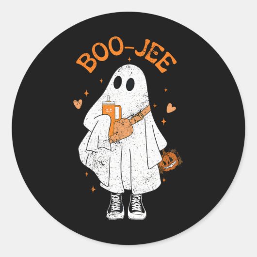 シーズンカワイイ幽霊ハロウィンブージーブーブージェ ラウンドシール (正面)
