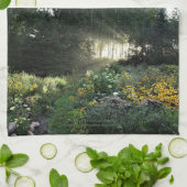 シーズンガーデンの太陽の光 キッチンタオル (折り畳み)