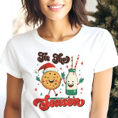 シーズンクッキーとミルクのクリスマスおもしろい トライブレンドＴシャツ
