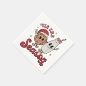 シーズンクッキー牛乳サンタハットクリスマスレー スタンダードカクテルナプキン (角)