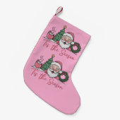 シーズンクリスマスキュート冬ラテサンタ スモールクリスマスストッキング (正面 (吊り時))