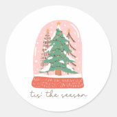 シーズンクリスマススノーグローブホリデー ラウンドシール (正面)