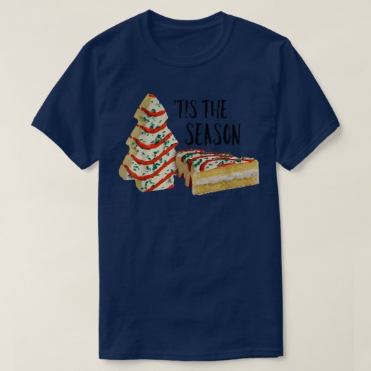シーズンクリスマスツリーケーキクリスマススナック Tシャツ (デザイン正面)